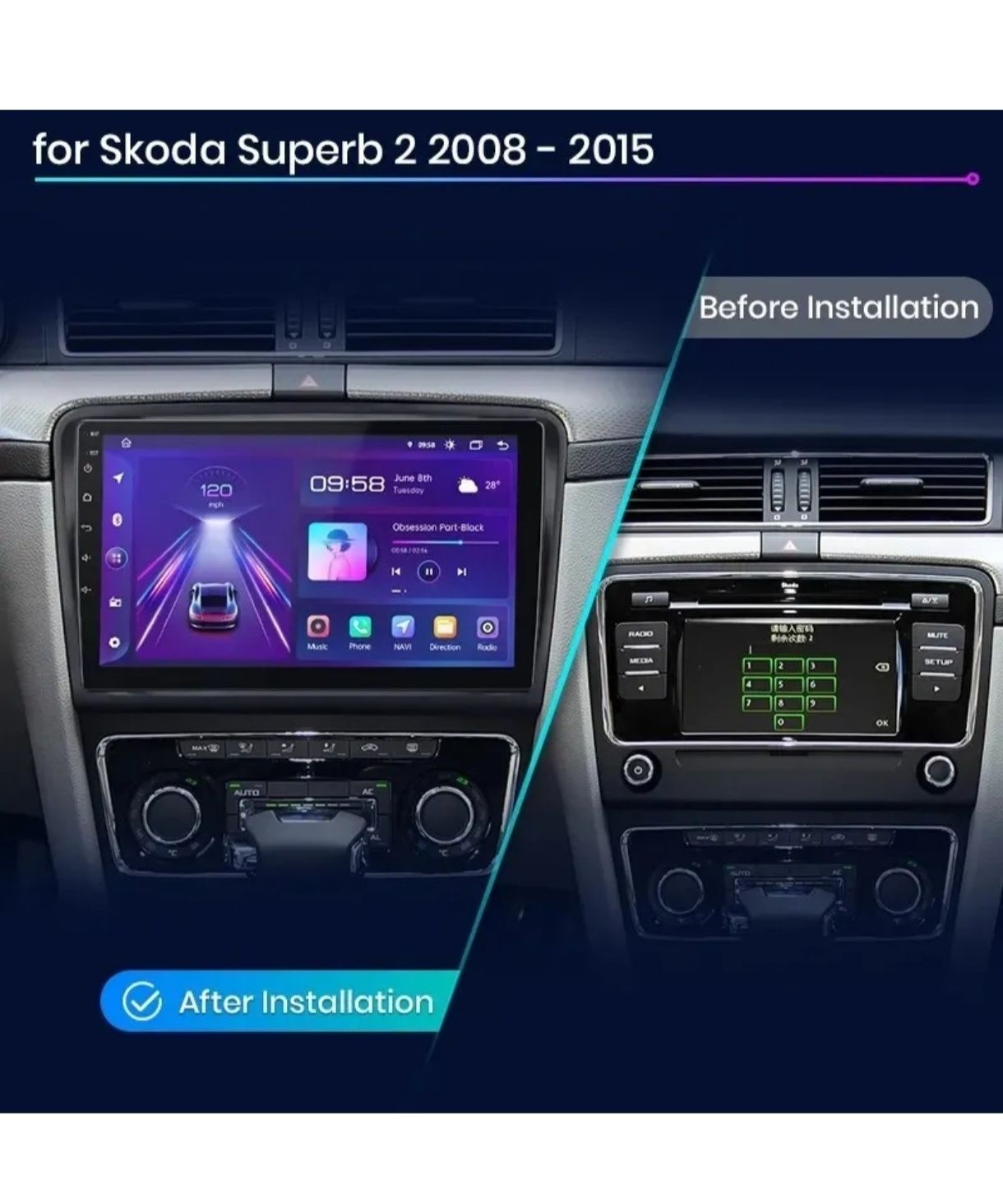Navigatie Android Auto  ptr Skoda Superb