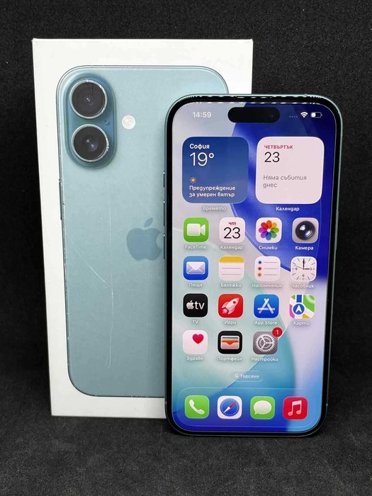 iPhone 16 Teal 128GB / Гаранция / Като нов