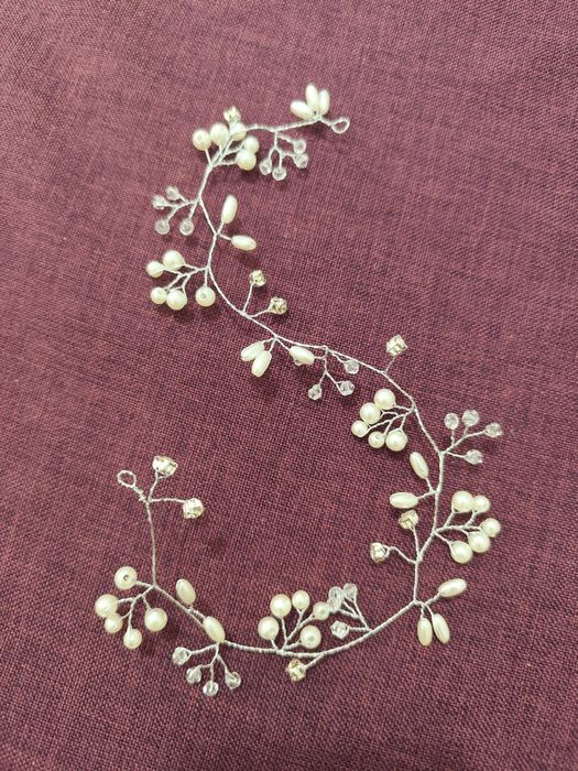 Сребрист аксесоар за коса с перли за Коледа и Нова година парти 2 вида