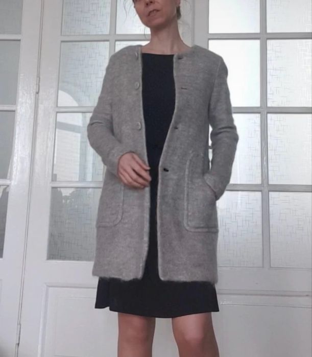 Paltonas primavara/toamna gri deschis Zara, lână