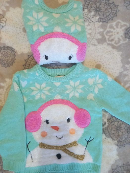 Коледни детски пуловери за близнаци