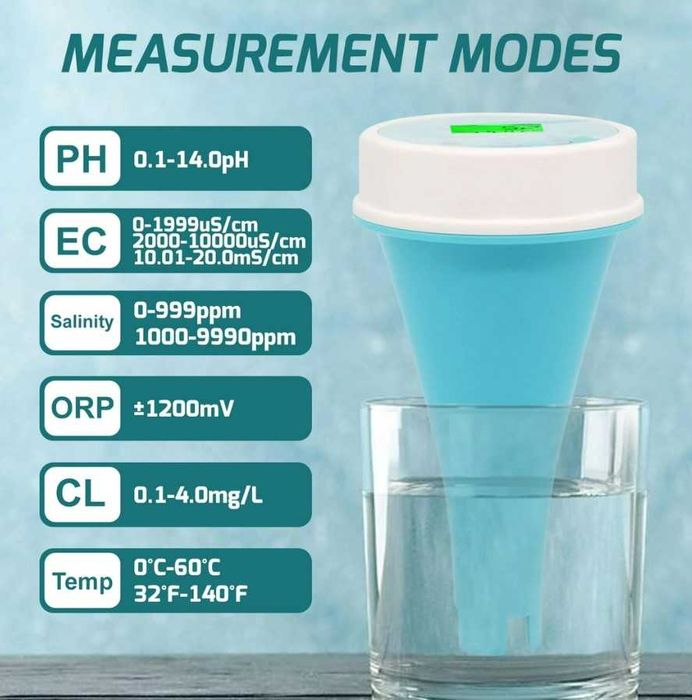 Monitor digital plutitor de apă 6 în 1 cu Bluetooth