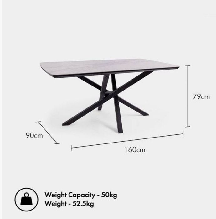 Masa de sufragerie cu efect ceramic. Design contemporan.