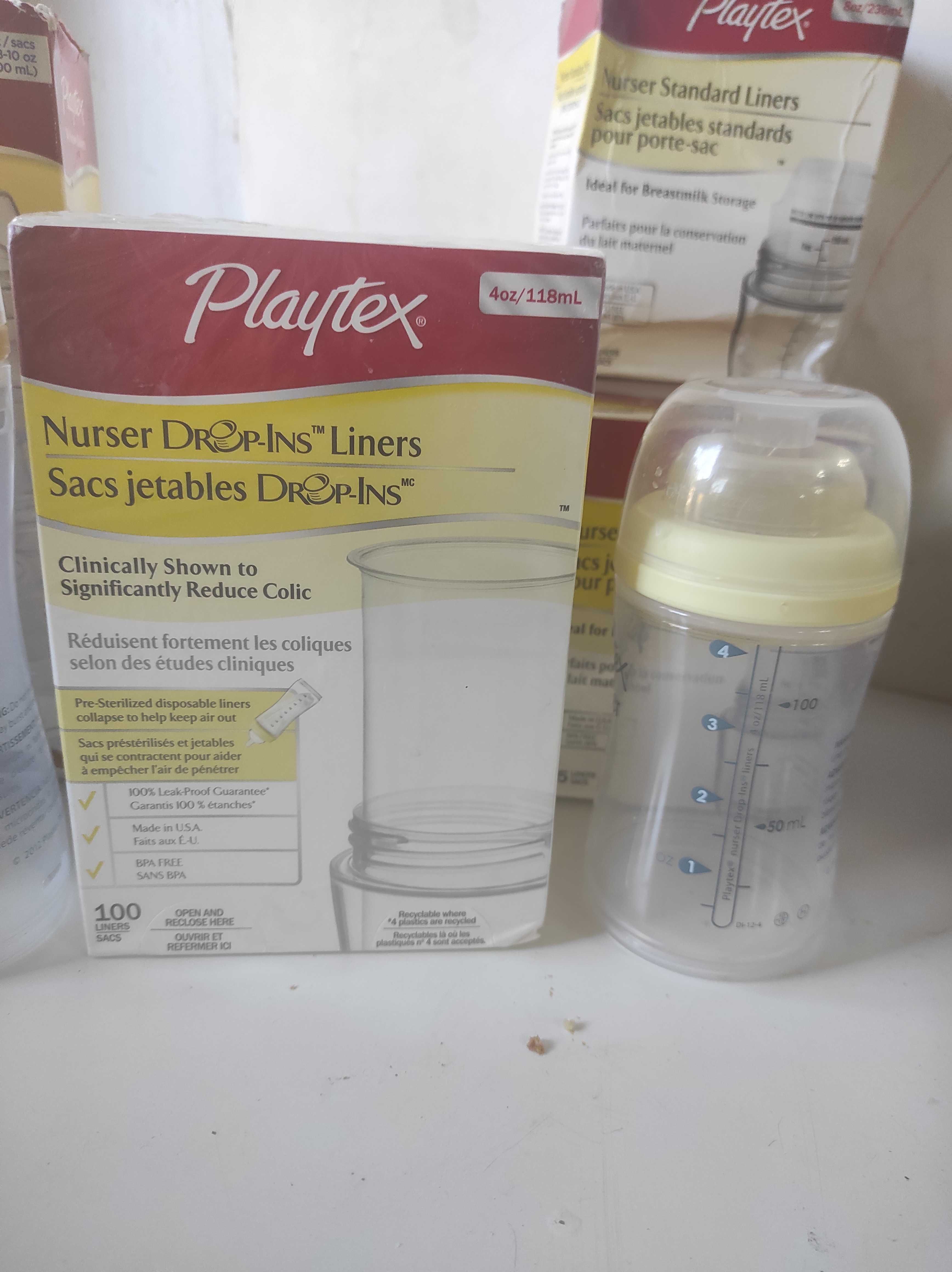 Playtex стерильная  разовая насадки к бутылке 118 мл