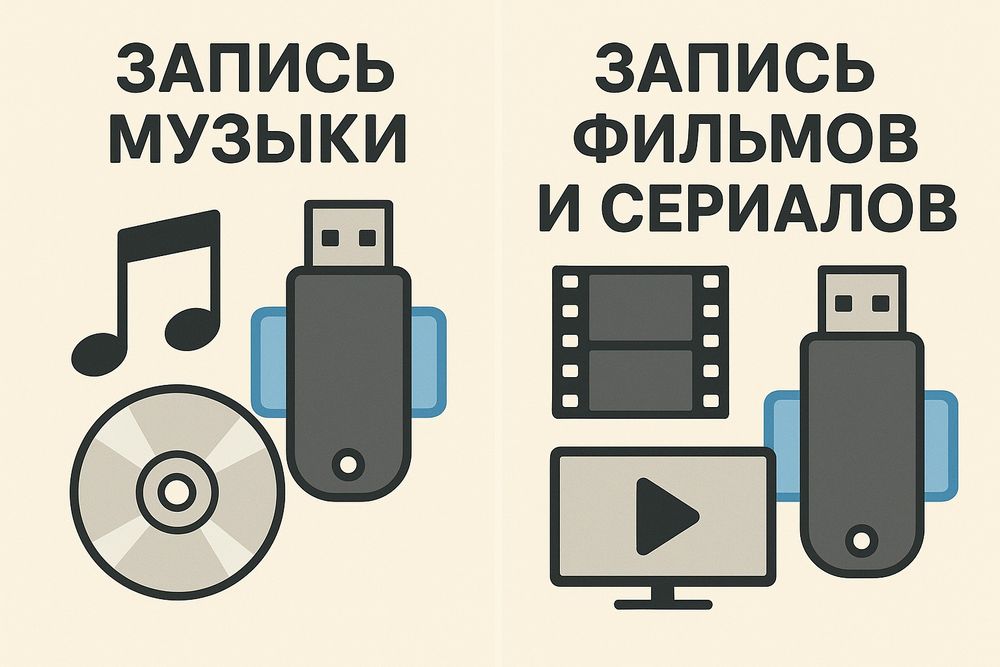 Запись музыки или фильмом на флешки