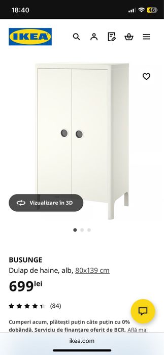Dulap comoda Ikea copii Busunge roz pal mobilier