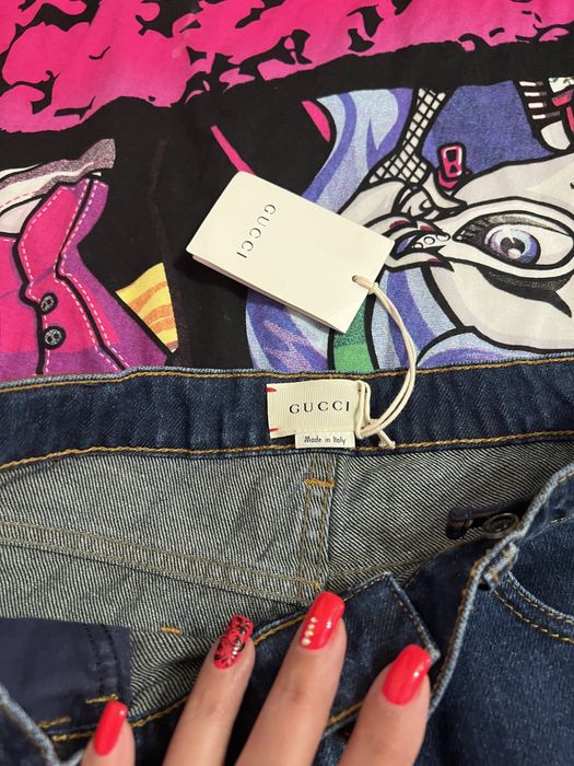 Оригинални Дънкови панталонки Gucci за момиче