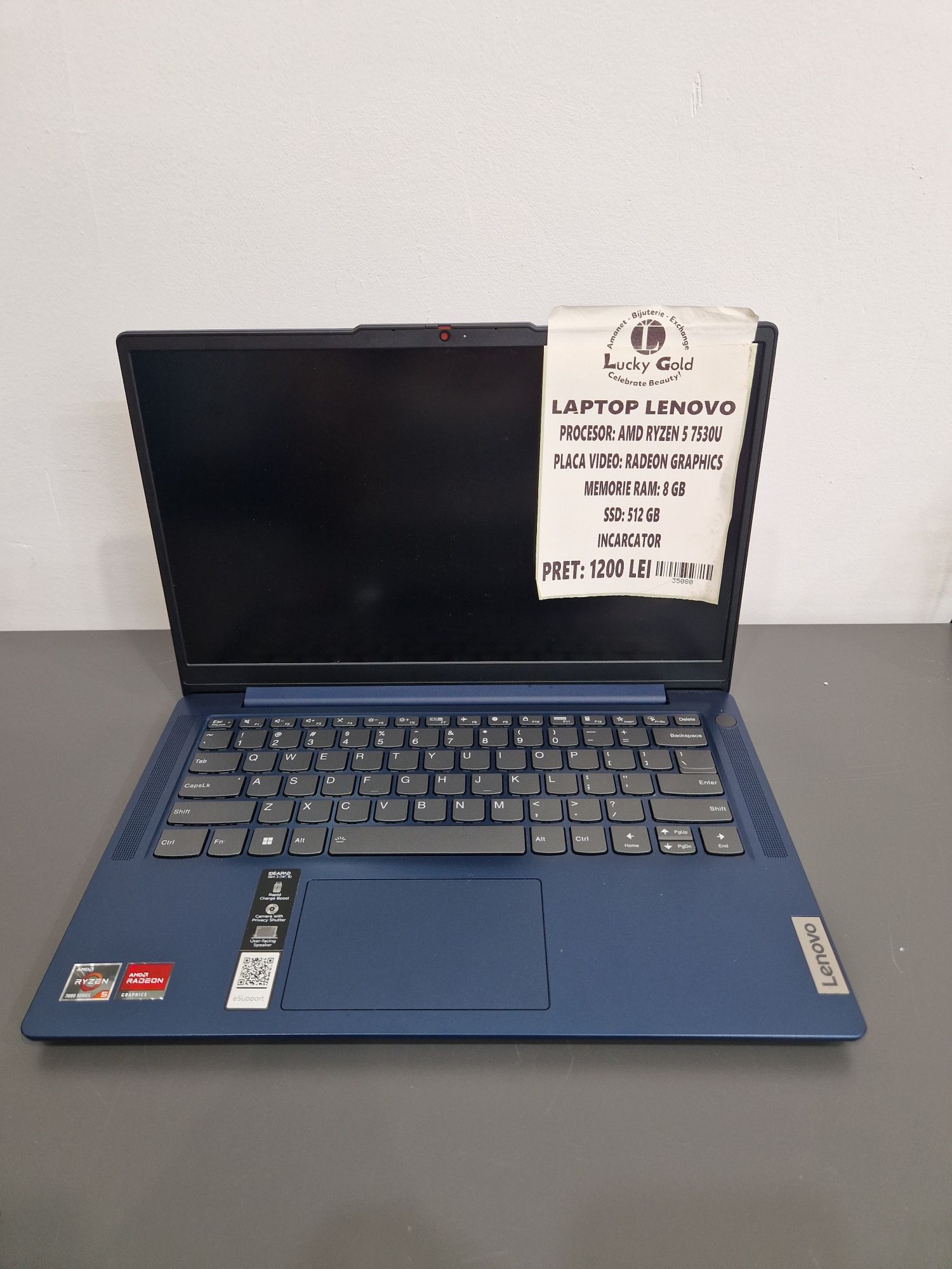 Laptop Lenovo AMD Ryzen 5 7530U SSD 512 GB Ram 8 GB #35080