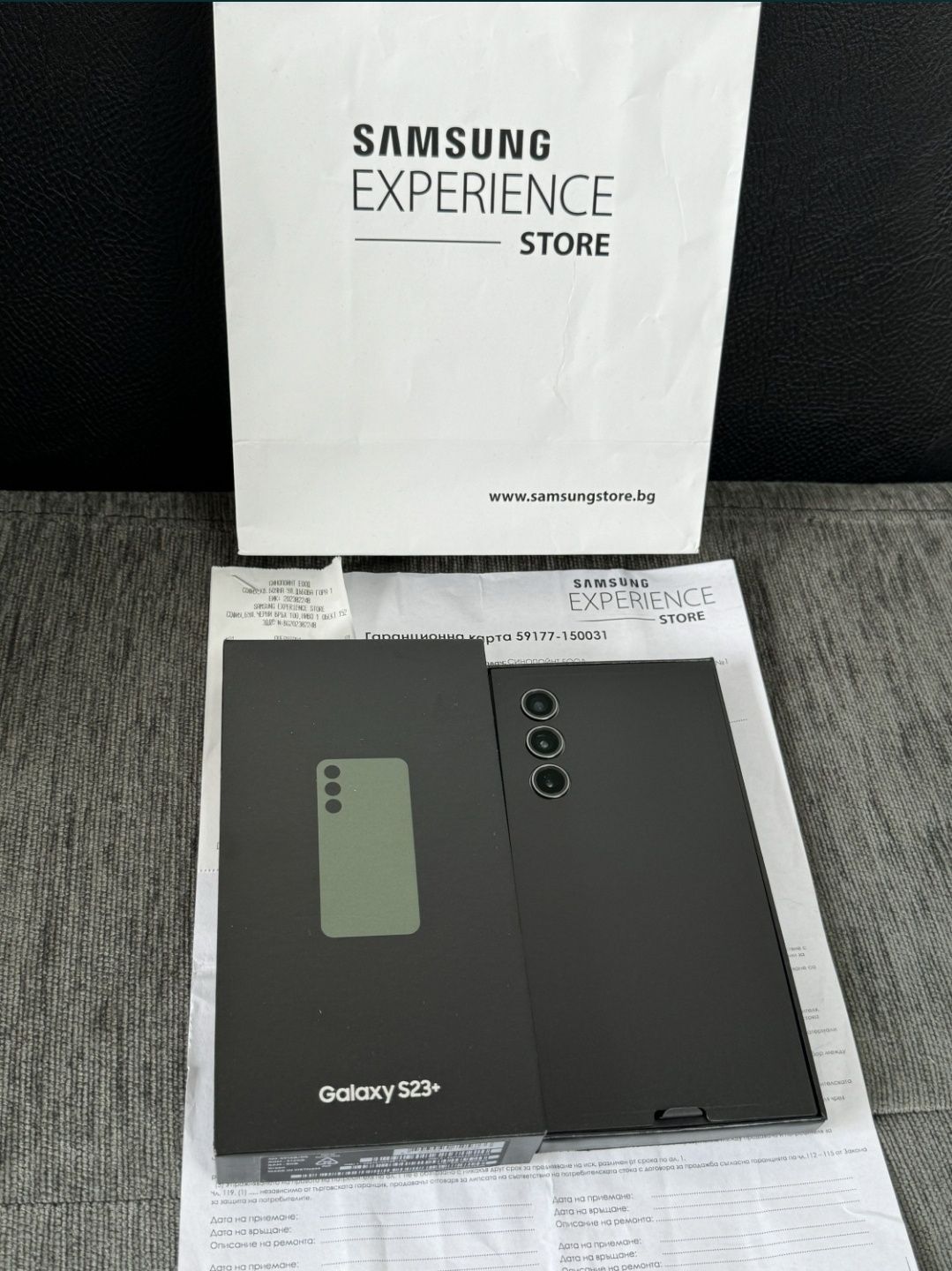 КАТО НОВ 512GB Samsung S23 Plus Гаранция Experience Store 2025г. Green