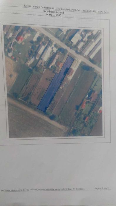 Teren Intravilan 1846 mp, sat Malaiest, comuna Rafov
