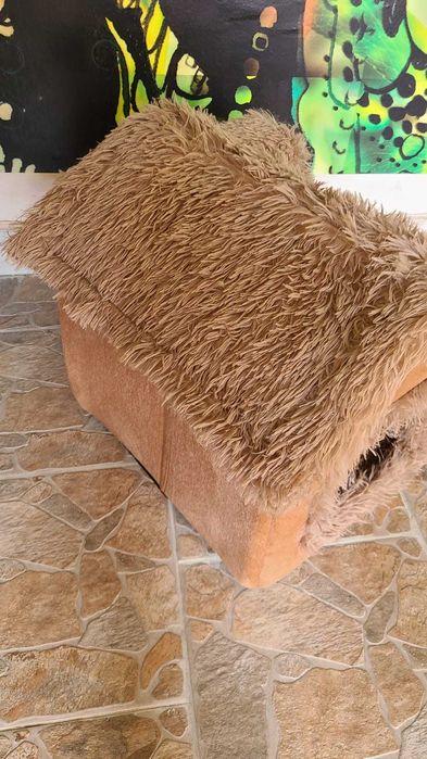 Casuta pufoasa animale de companie / culcus caini si pisici LARGE noua