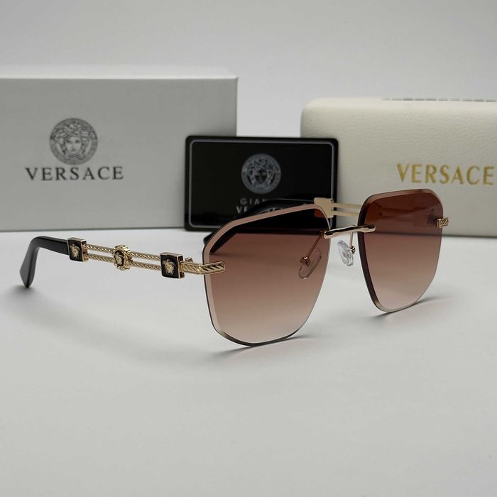 Слънчеви очила Versace Oversize Black Brown Limited Версаче УВ400 CE