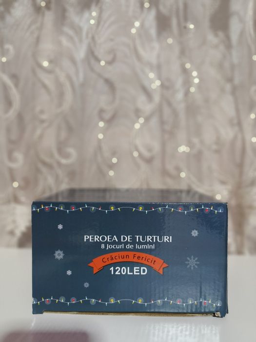 Perdea de țurțuri 8 jocuri de lumini,120 LED,5,5 metri