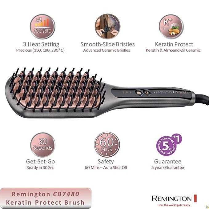 Perie electrica de indreptat parul Remington Keratin Protect