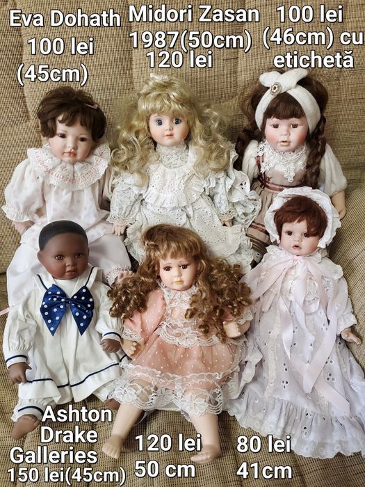 Păpuși bebeluși porțelan