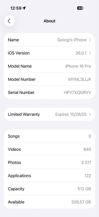Apple iPhone 16 Pro Black Titanium 512 GB