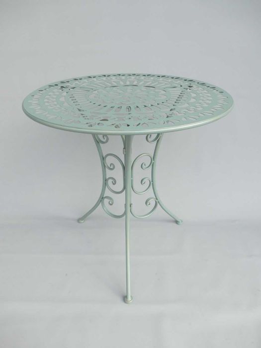 set masa si scaune de gradina, 2 scaune si o masa, fier forjat, verde