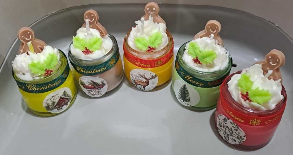 Коледни свещички от соев и палмов восък