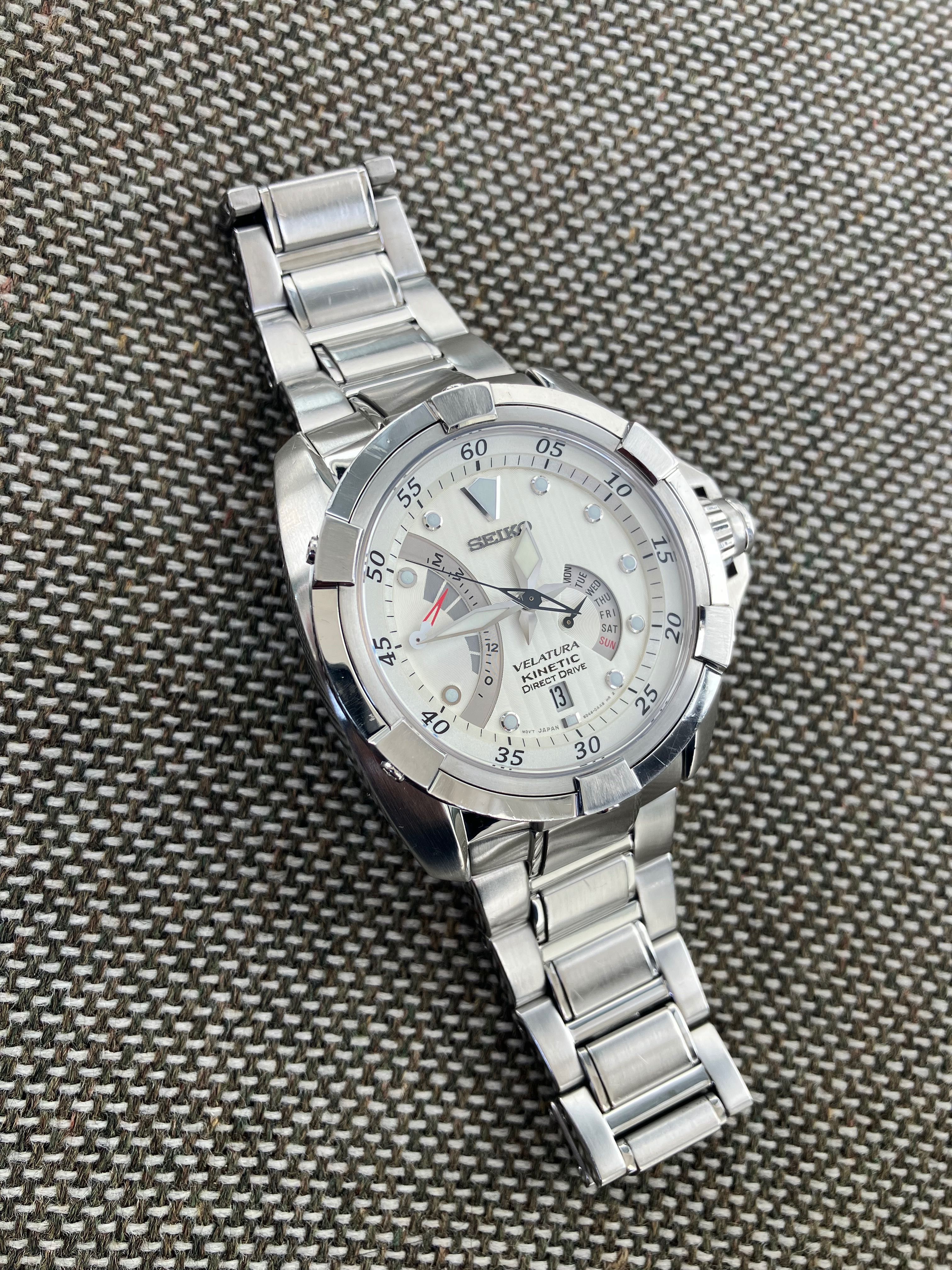 Seiko XL Velatura Kinetic Direct Drive analog automatic SRH001P1