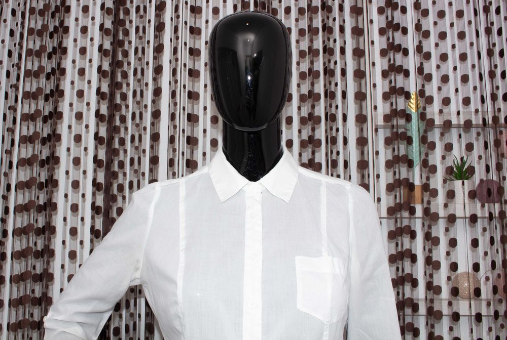 Guess дамска бяла риза дълъг ръкав памук XS