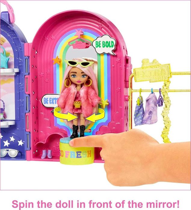 Кукла Barbie Extra Minis и модный игровой набор с 15+ предметами