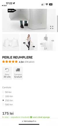 Perle reumplere fotoliu puf 250L