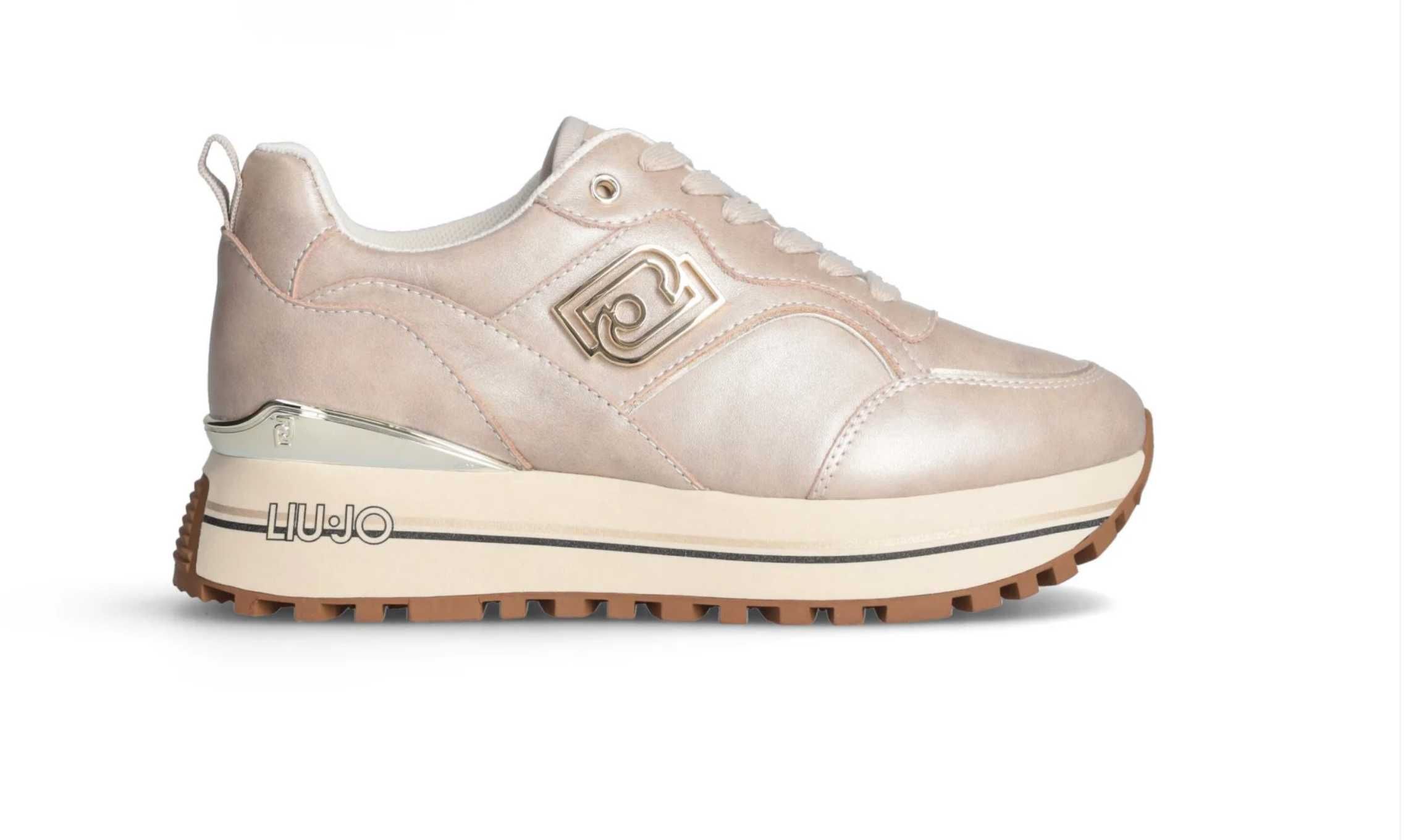 LIU JO MAXI WONDER 73 - sneaker METALLIC BRUSHED cal taupe Women