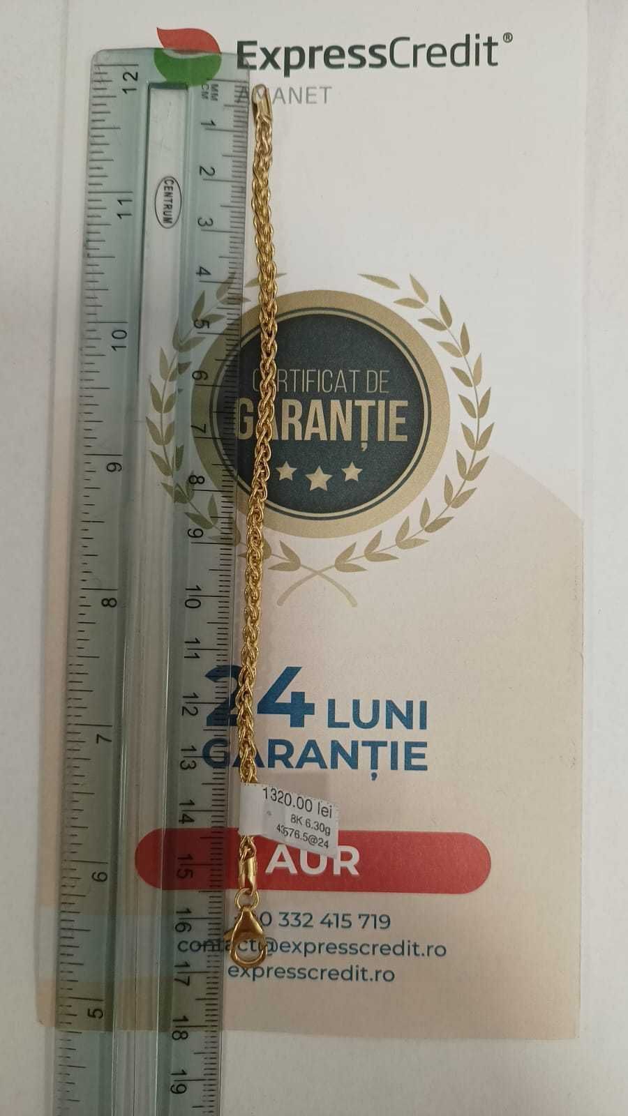 (Ag24) Bratara aur 8K 6.30gr B43576.5 Grantie 2 ani!