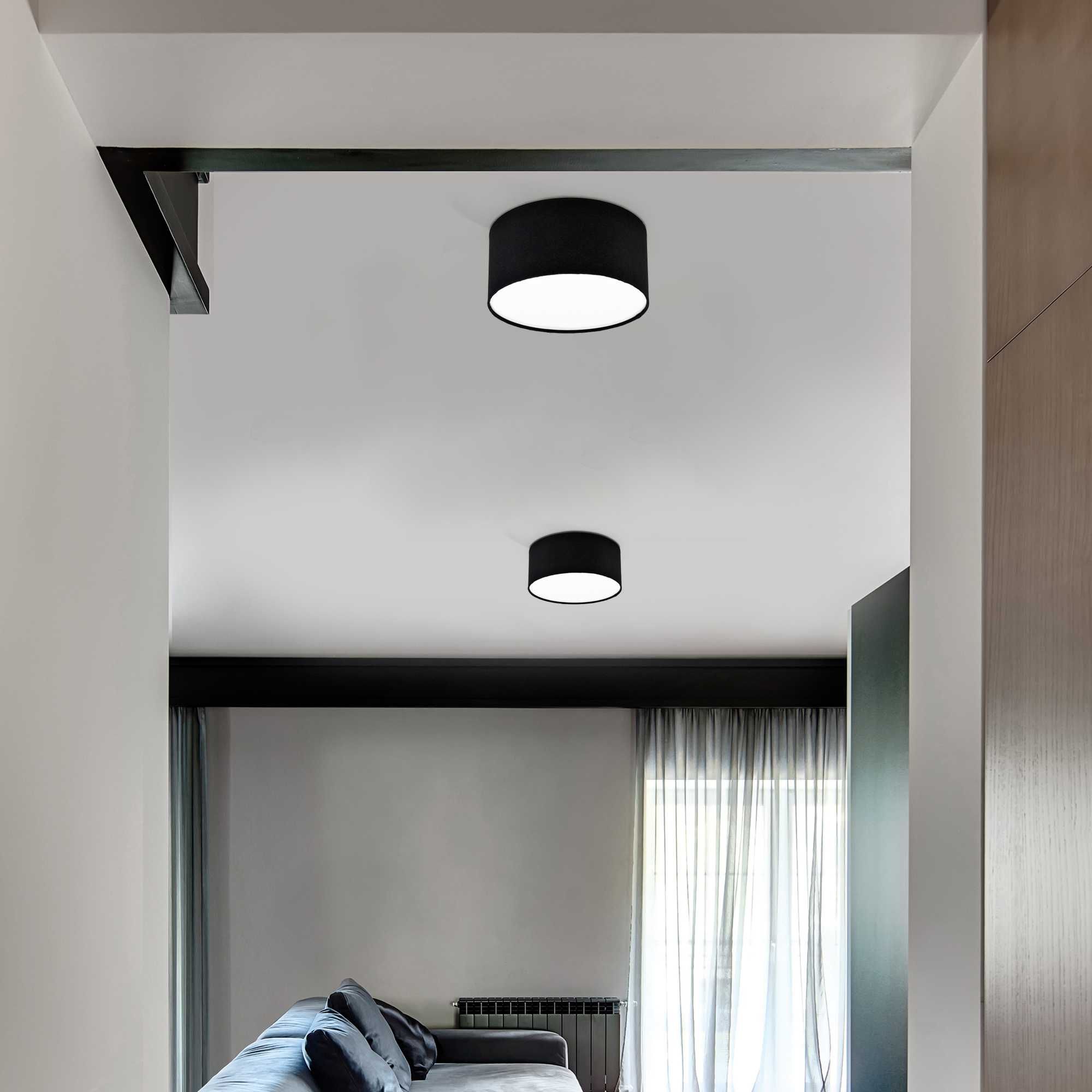 Лампа-плафон с текстилен абажур за таван в различни размери и цветове