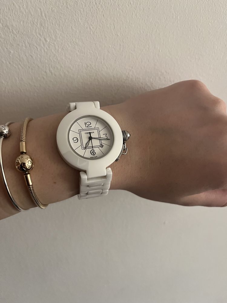 Pasha de Cartier white ceramic watch