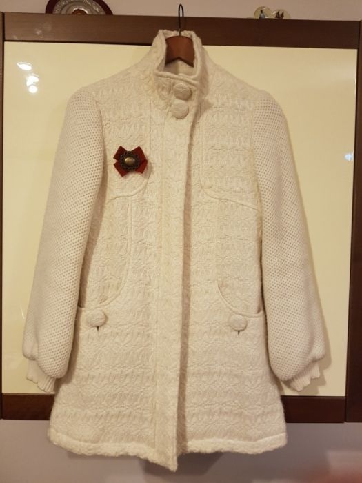 Palton dama crem / unt Zara