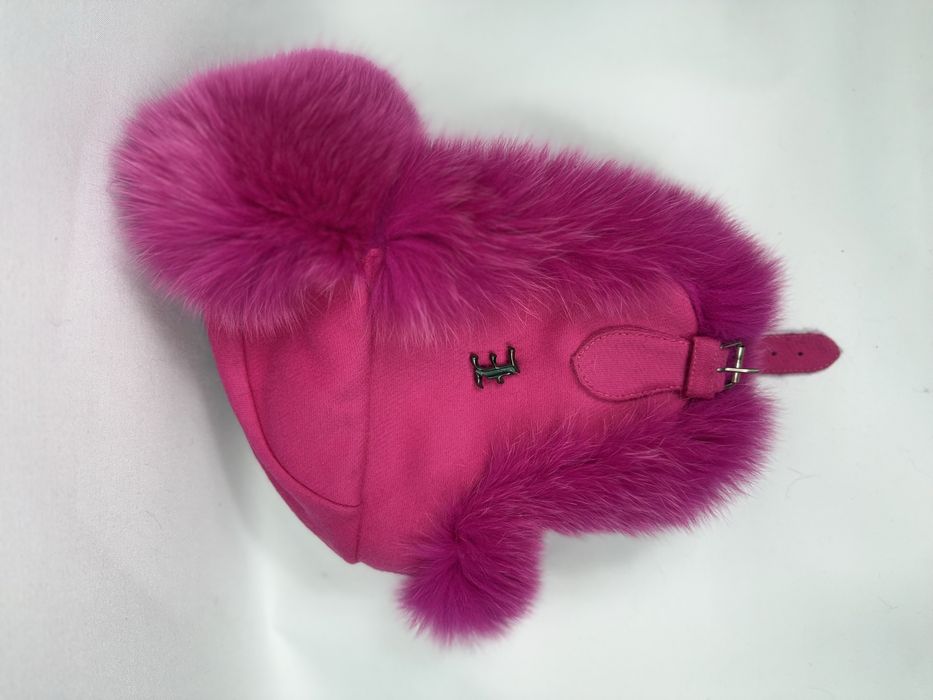 Ermanno Scervino розова шапка вълна и лисица