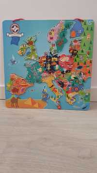 Harta euro puzzle lemn