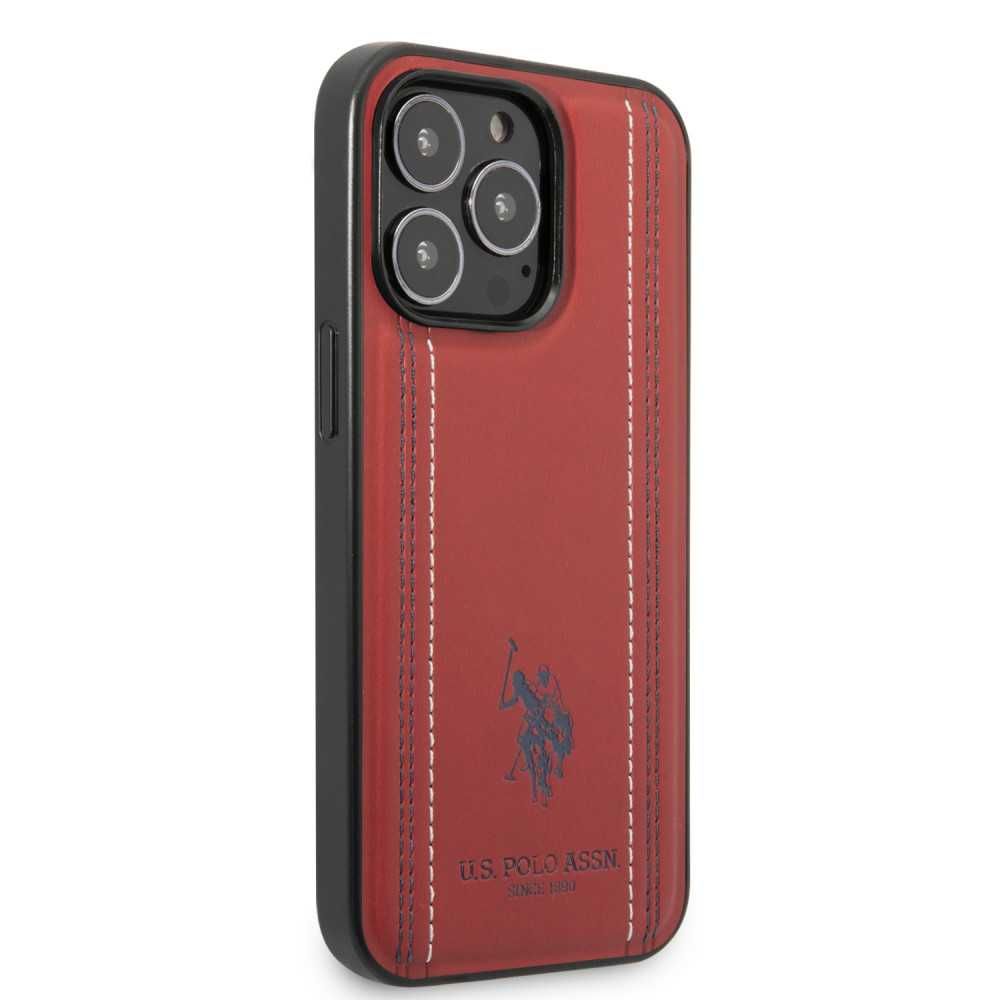 Гръб U.S. Polo Assn Leather Stitch за iPhone 14, 14 Pro, 14 Pro Max