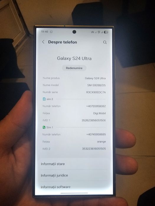 Vând sau Schimb Samsung S24 ULTRA 5G 512G