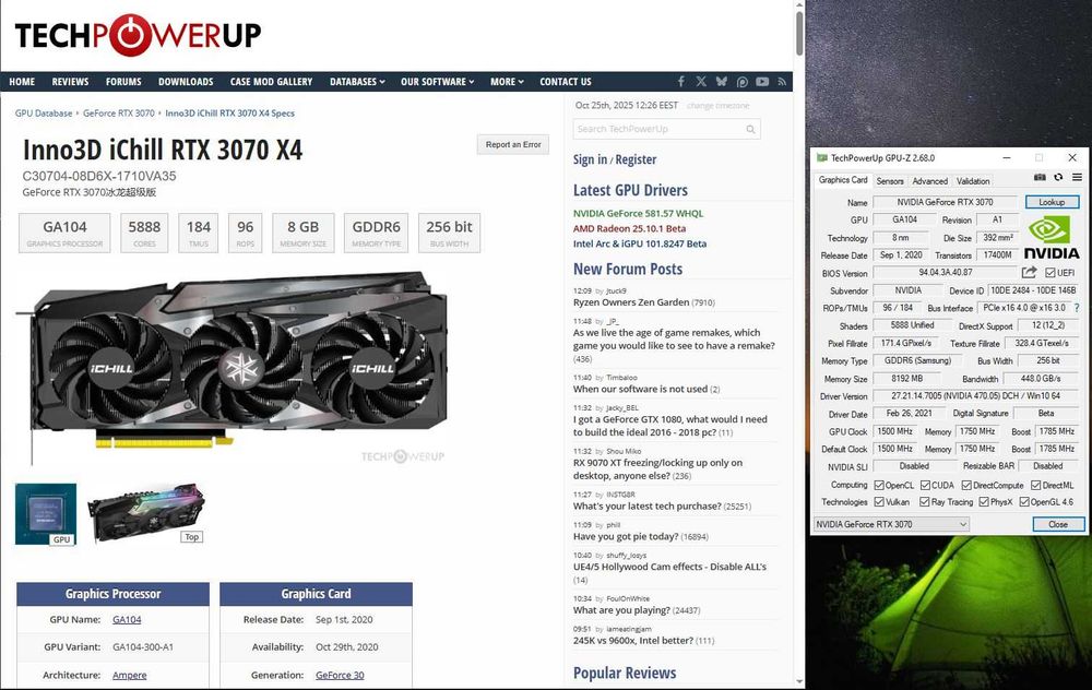 Placa Video Inno3D iChill RTX 3070 X4