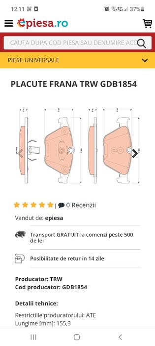 Placute frana bmw