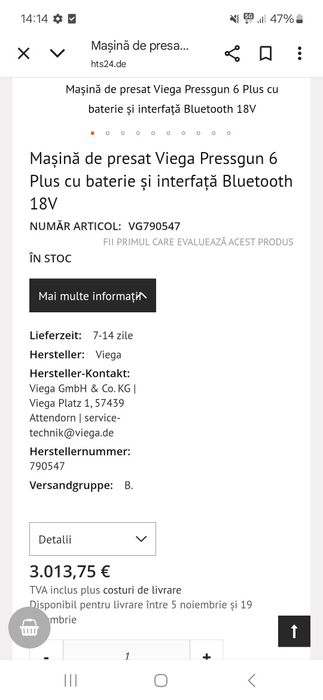 Presa de sertizat Pressgun 6 Viega