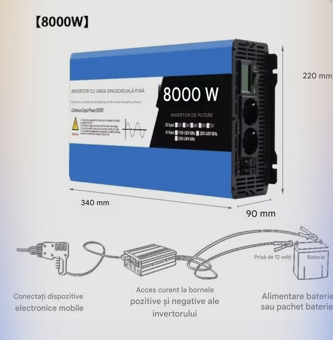 Invertor Sinus Pur EaSun 8000W/12Vcc