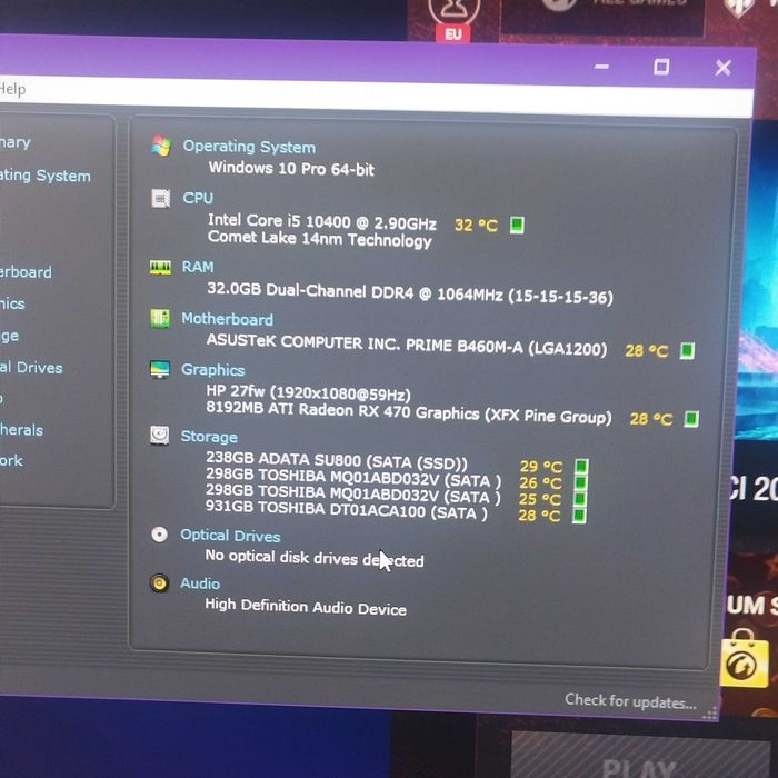 PC I5 10400_32Gb DDR4_SSD_HDD_RX470 8Gb