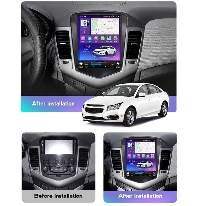 Navigatie Android TESLA Chevrolet CRUZE 1/6 Gb Ram Waze Carplay