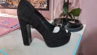 Pantofi Asos, cu platforma, toc 13 cm, noi, negri