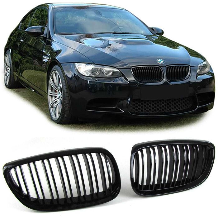 Grila dubla BMW E92 E93 NFL M-LOOK negru lucios NOU