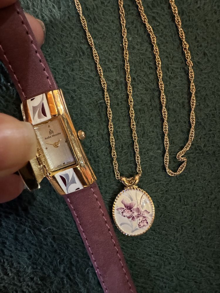Set Andre Mounche de colectie placat cu aur 18 kt