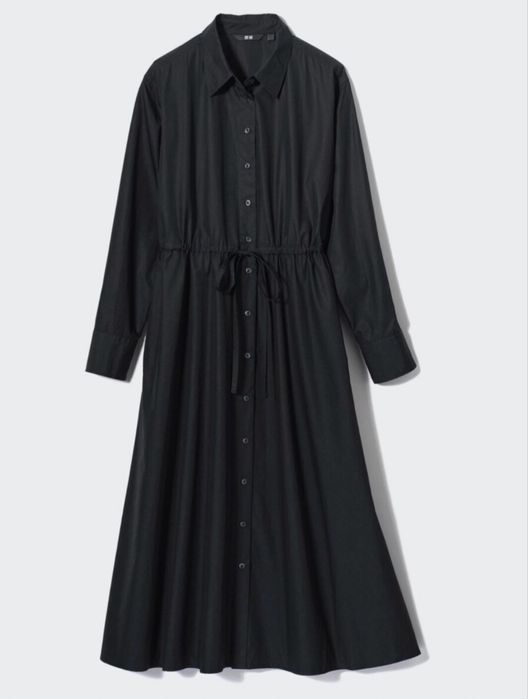 Платье Uniqlo черное 100% хлопок