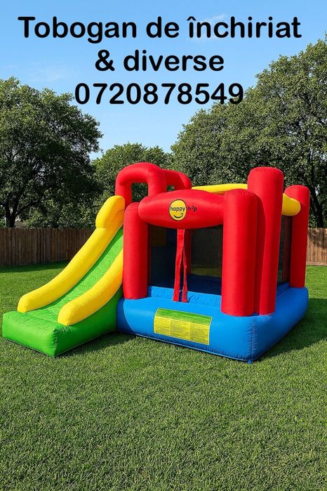 Tobogan (topogan) gonflabil, vata de zahar, popcorn de inchiriat