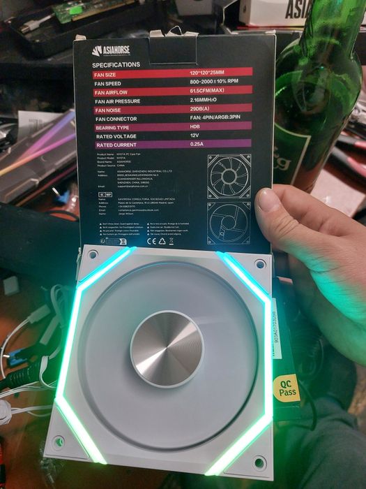 Ventilator carcasa pc 120mm,Asiahorse Nyota  ,alb,reverse nou,la cutie