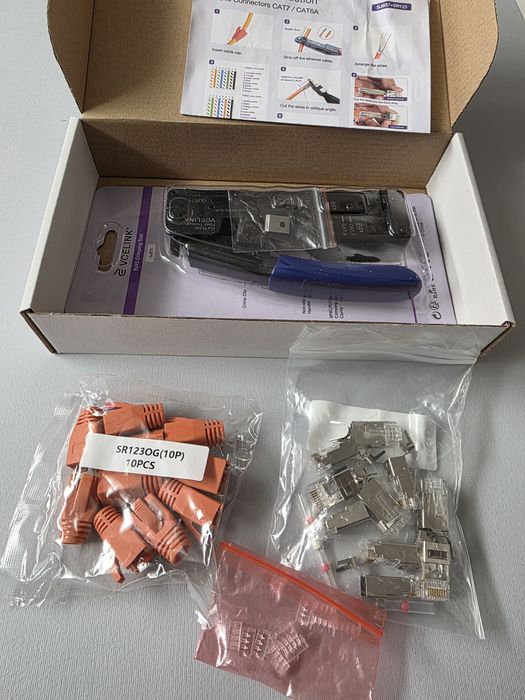 Професионални кримпващи клещи за RJ45 мрежови конектори, Cat 7, Cat 6A