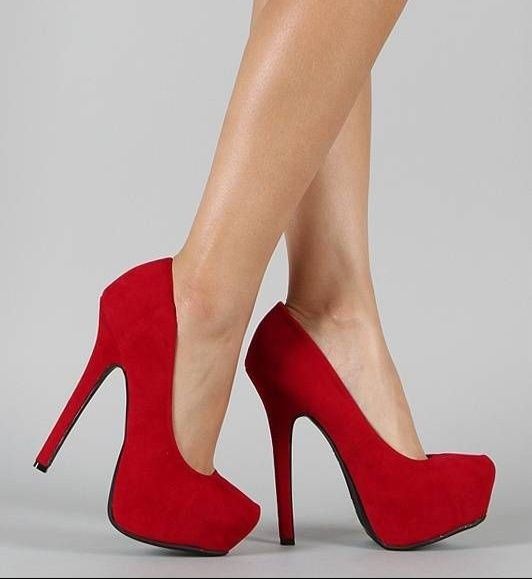 Туфли замш красный