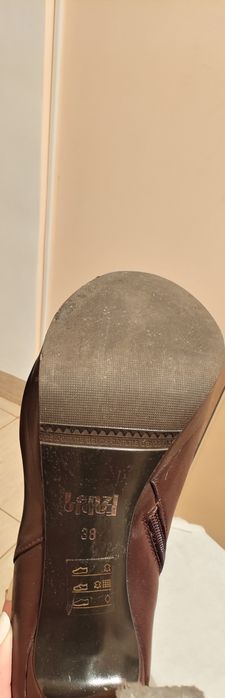 Cizme Fabio Lenzi burgundy din piele